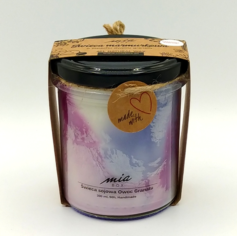 SOJOWA ŚWIECA MARMURKOWA OWOC GRANATU - obrazek 2