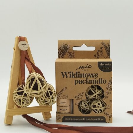Wiklinowe Pachnidło – Kawa - zawieszka zapachowa do samochodu z olejkiem 10ml