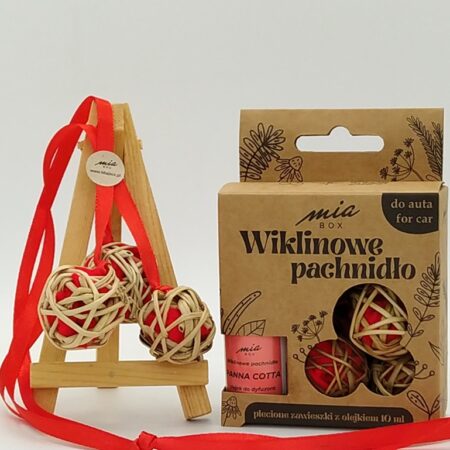 Wiklinowe Pachnidło – Panna Cotta zawieszka zapachowa do samochodu z olejkiem 10ml
