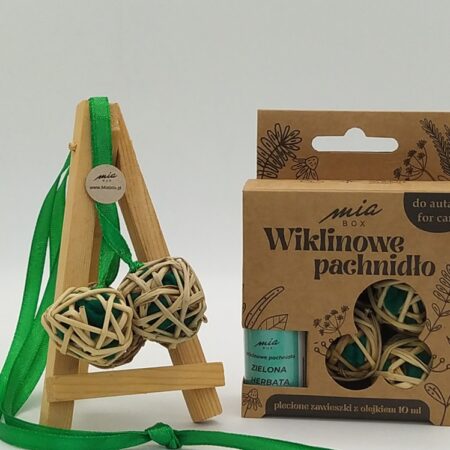 Wiklinowe Pachnidło – Zielona Herbata - zawieszka zapachowa do samochodu z olejkiem 10ml